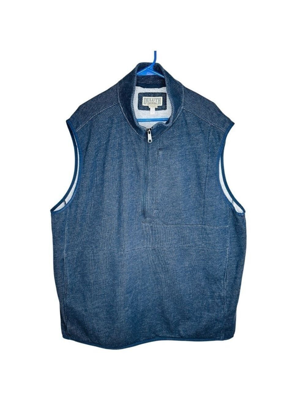 Duluth Trading Company Blue Fleece-Lined Sleeveless Vest Men’s 2XL‎ Half-Zip